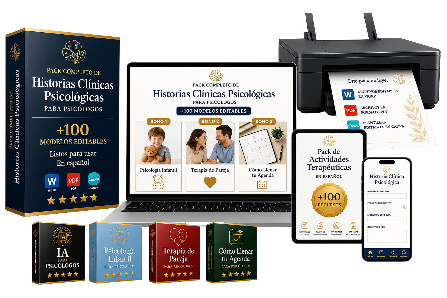 Pack Completo de Historias Clínicas Psicológicas para Psicólogos